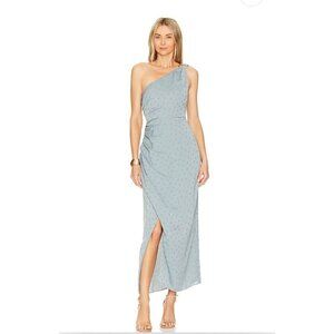 Favorite Daughter Womens Size 16 Blue One Shoulder Cocktail Midi Dress New